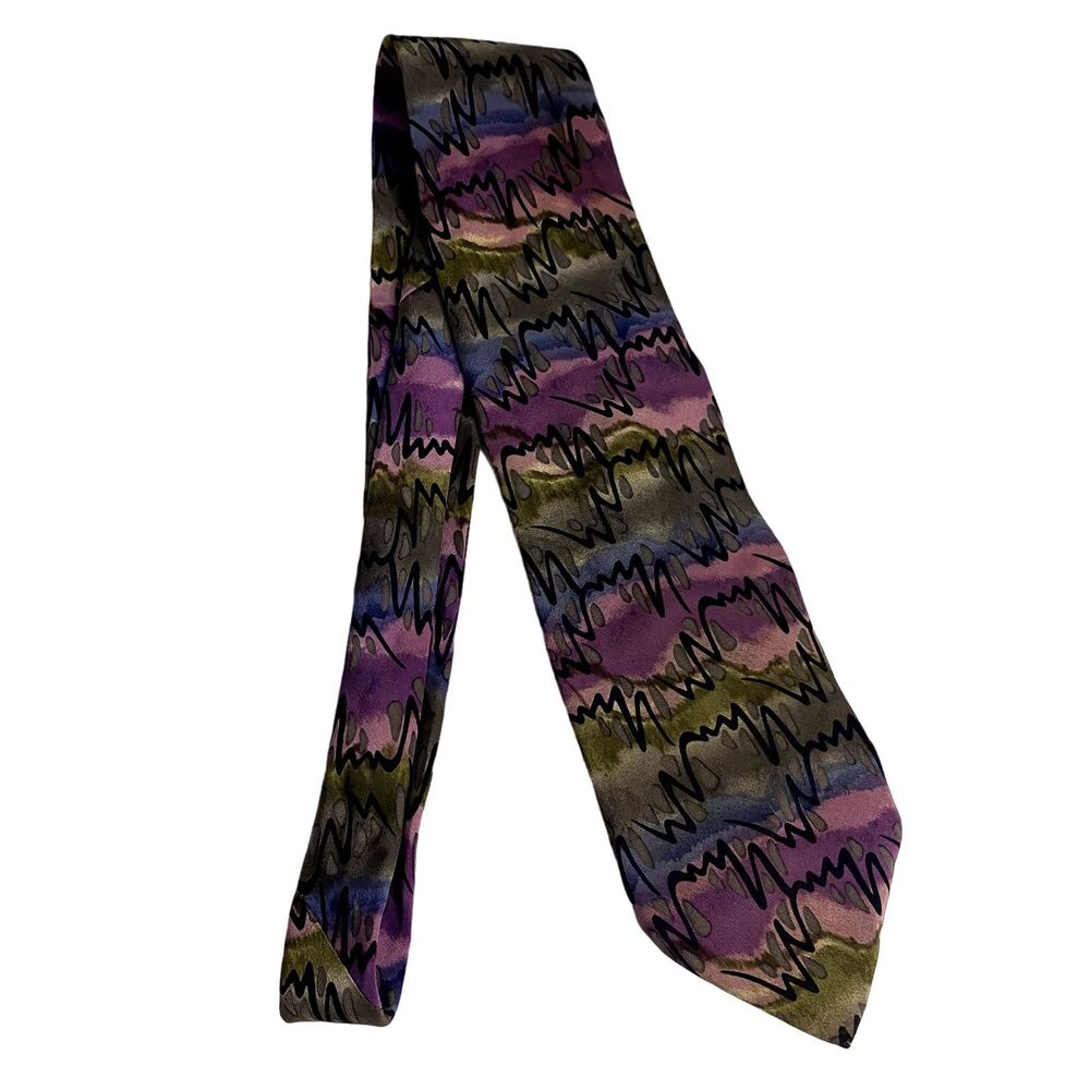 #7840 Purple and Green Grateful Deal "Synesthesia" Second Set Mens Necktie 57X3.